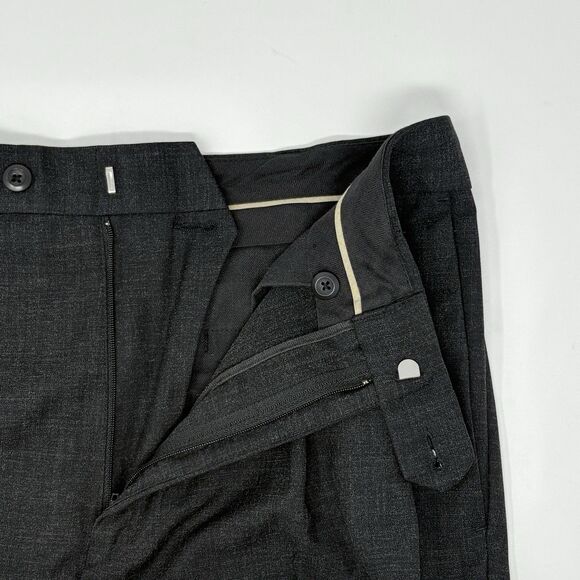 Stafford Men's Dress Slacks Pants 34x32 Dark Gray Pleated Front Cuffs Pockets - Picture 5 of 7